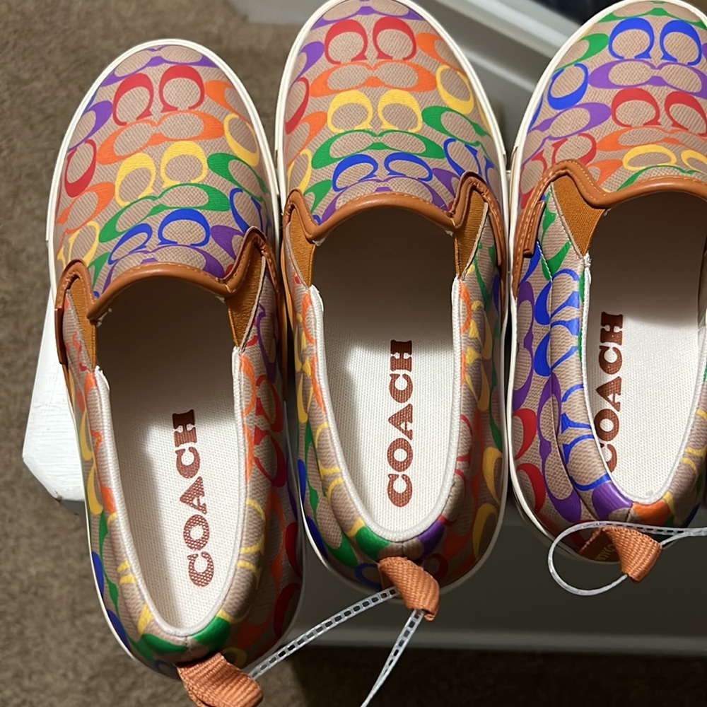 COACH
Men's Skate Rainbow Logo Print Slip-On Sneakers - Picture 9 of 15